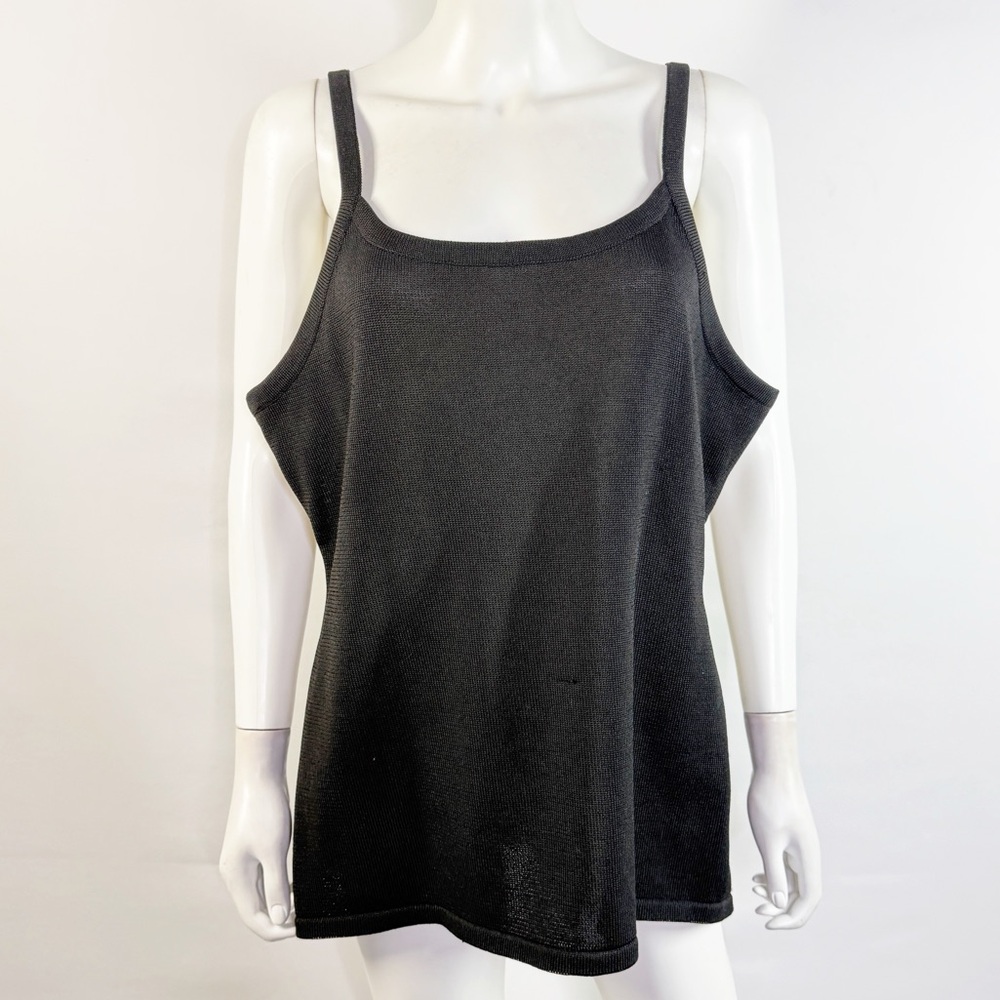 Liorah Black Knit Tank Top Size 16 Casual Sleeveless Round Neck